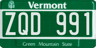 VT license plate ZQD991