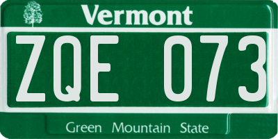 VT license plate ZQE073