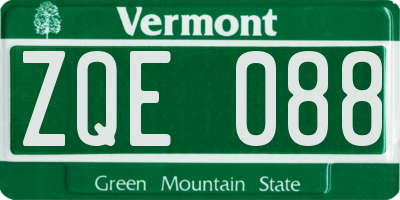 VT license plate ZQE088