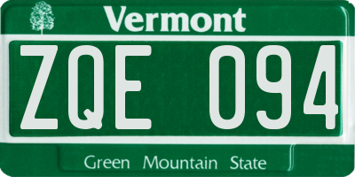 VT license plate ZQE094