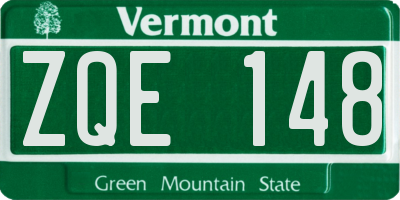 VT license plate ZQE148