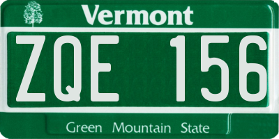 VT license plate ZQE156