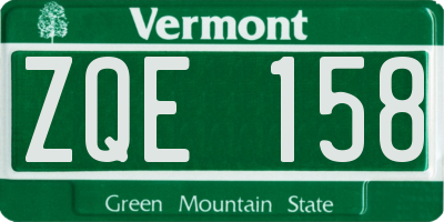 VT license plate ZQE158