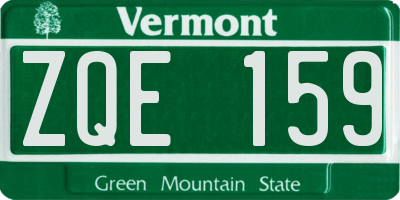VT license plate ZQE159