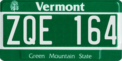 VT license plate ZQE164