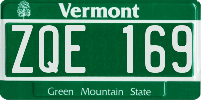 VT license plate ZQE169