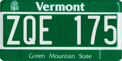 VT license plate ZQE175