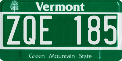 VT license plate ZQE185