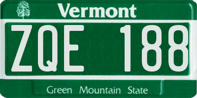VT license plate ZQE188