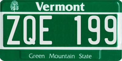 VT license plate ZQE199