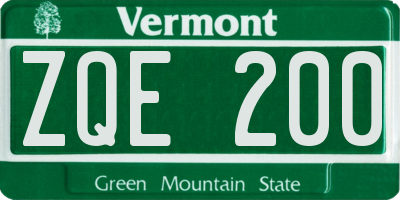 VT license plate ZQE200
