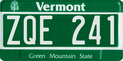 VT license plate ZQE241