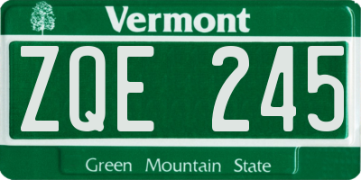 VT license plate ZQE245