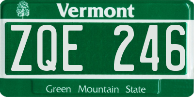 VT license plate ZQE246