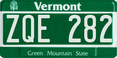 VT license plate ZQE282