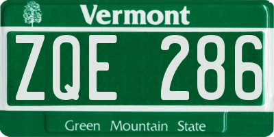 VT license plate ZQE286