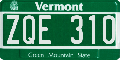 VT license plate ZQE310