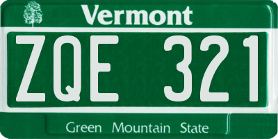 VT license plate ZQE321