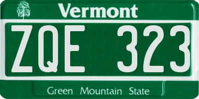 VT license plate ZQE323