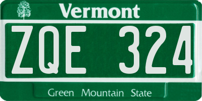 VT license plate ZQE324
