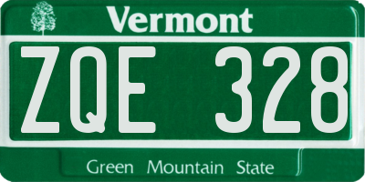 VT license plate ZQE328