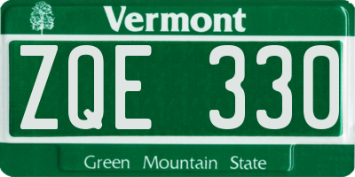 VT license plate ZQE330