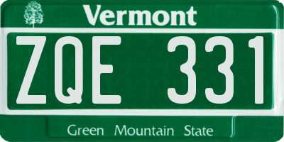 VT license plate ZQE331