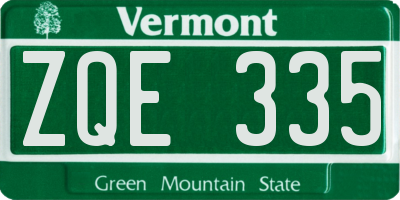 VT license plate ZQE335
