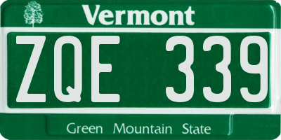 VT license plate ZQE339