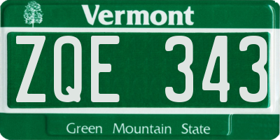 VT license plate ZQE343