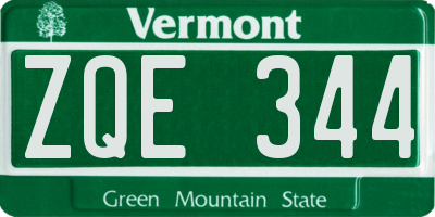 VT license plate ZQE344