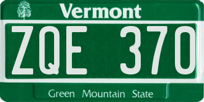 VT license plate ZQE370