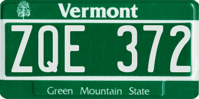 VT license plate ZQE372