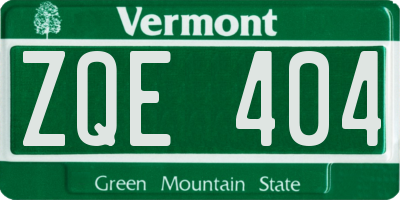 VT license plate ZQE404