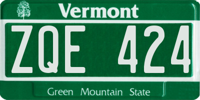 VT license plate ZQE424