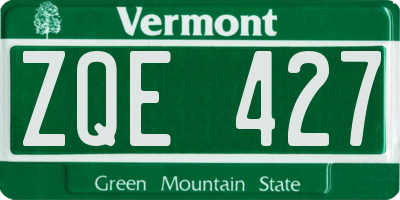 VT license plate ZQE427