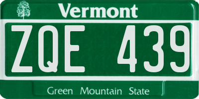 VT license plate ZQE439