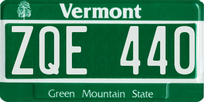 VT license plate ZQE440