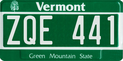 VT license plate ZQE441