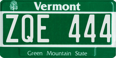 VT license plate ZQE444