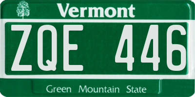 VT license plate ZQE446
