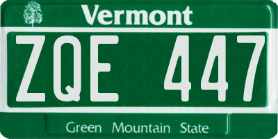 VT license plate ZQE447