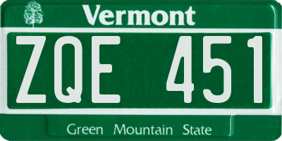 VT license plate ZQE451