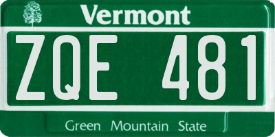 VT license plate ZQE481