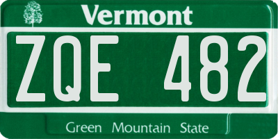 VT license plate ZQE482