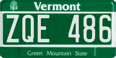 VT license plate ZQE486