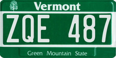 VT license plate ZQE487