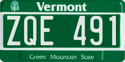 VT license plate ZQE491