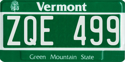 VT license plate ZQE499