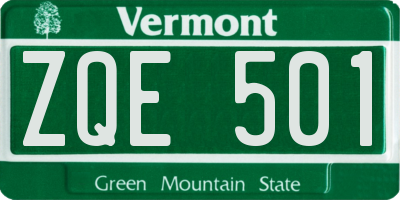 VT license plate ZQE501